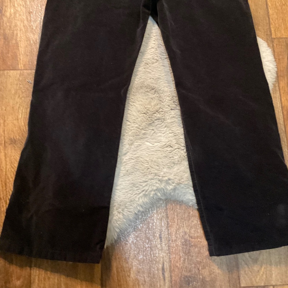Sigrid Olsen Velveteen Pants Size 16 Womens Black Modernist Tan Stitch Velvet - Picture 9 of 9